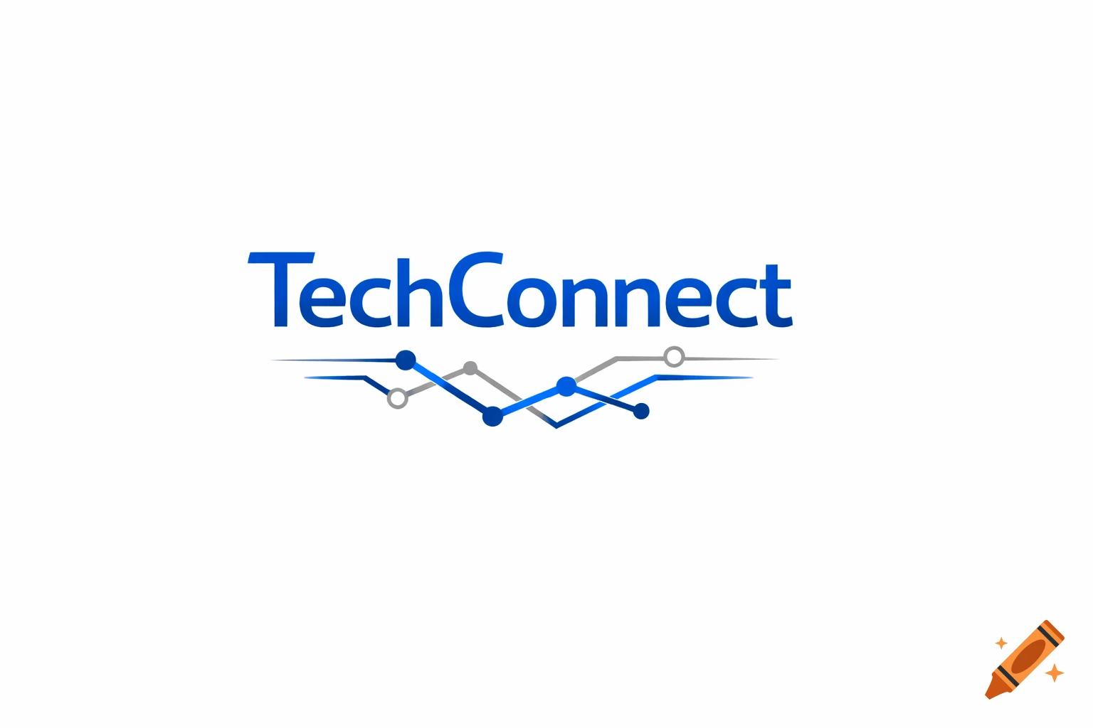 TechConnect logo featuring blue text above a blue and grey abstract line graph.