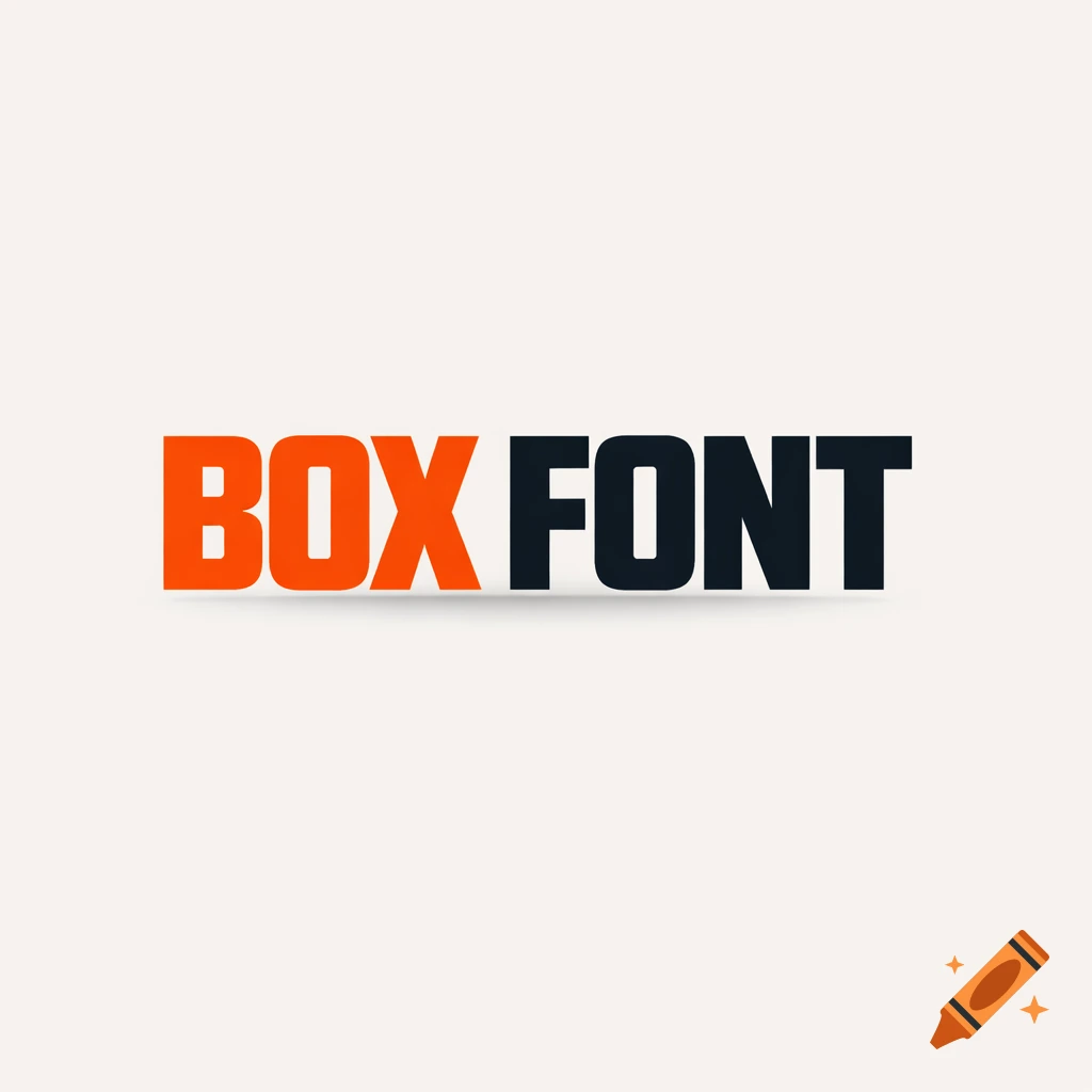A logo displaying the words BOX FONT. BOX is orange, FONT is dark grey, both with a subtle shadow.