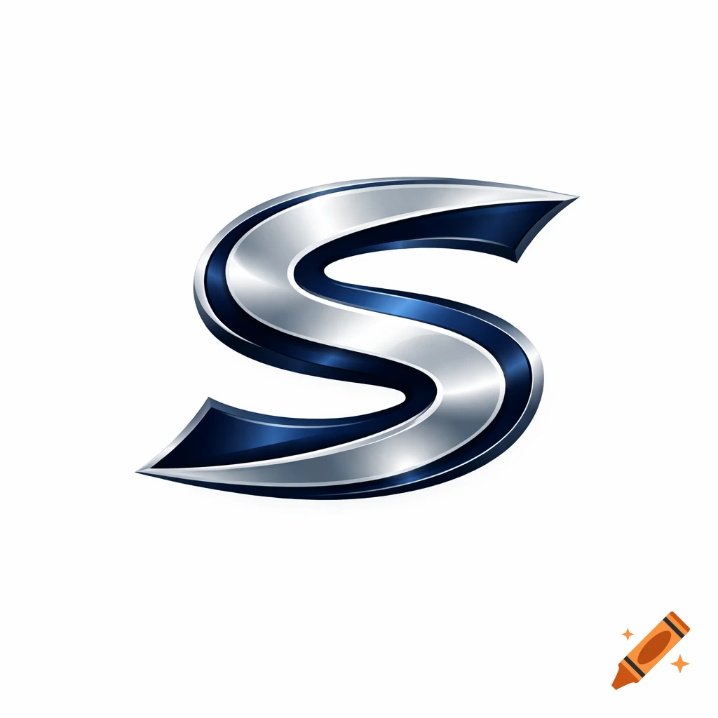 A stylized 3D chrome and blue letter S logo.