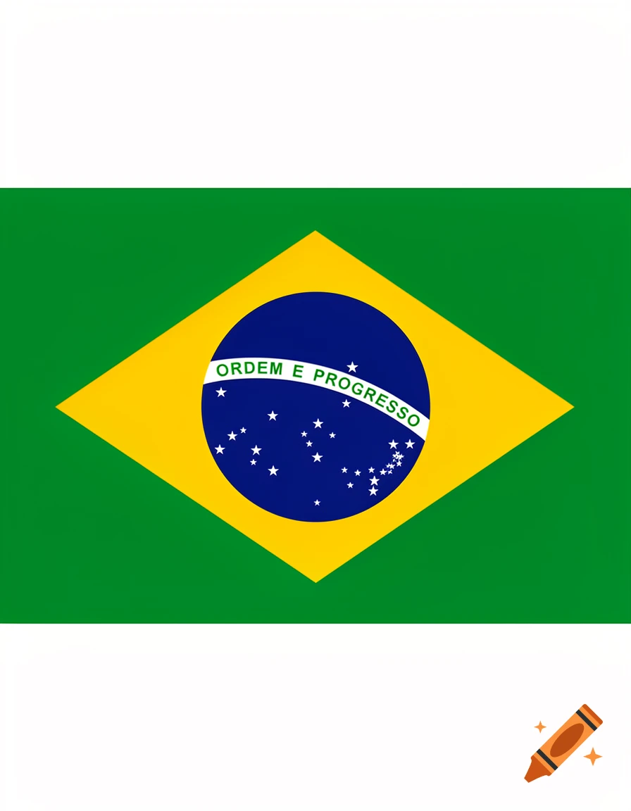 The national flag of Brazil, featuring a green field, a yellow rhombus, and a blue circle with stars and the motto 'ORDEM E PROGRESSO'.