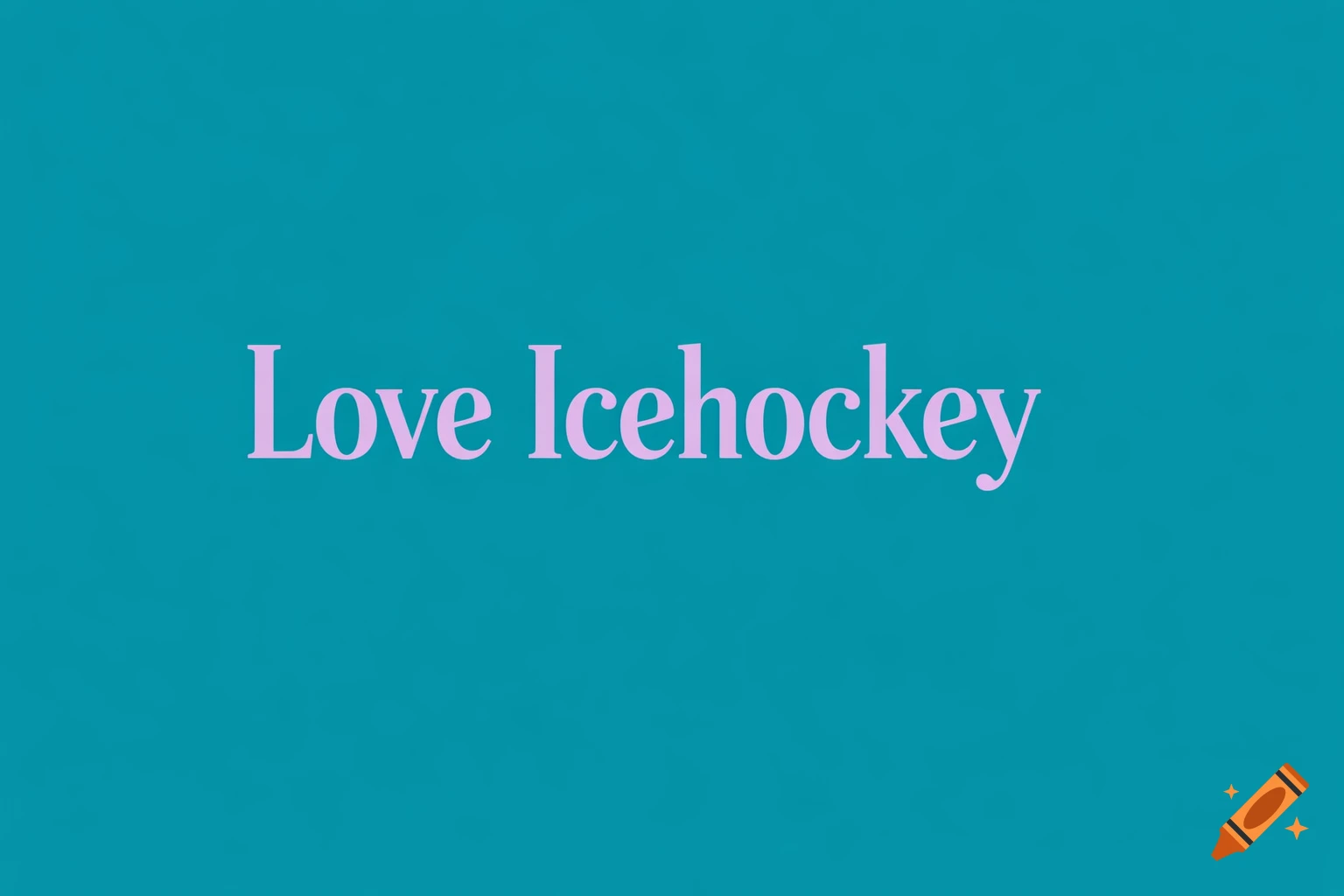 The words 'Love Icehockey' in light pink on a teal background.