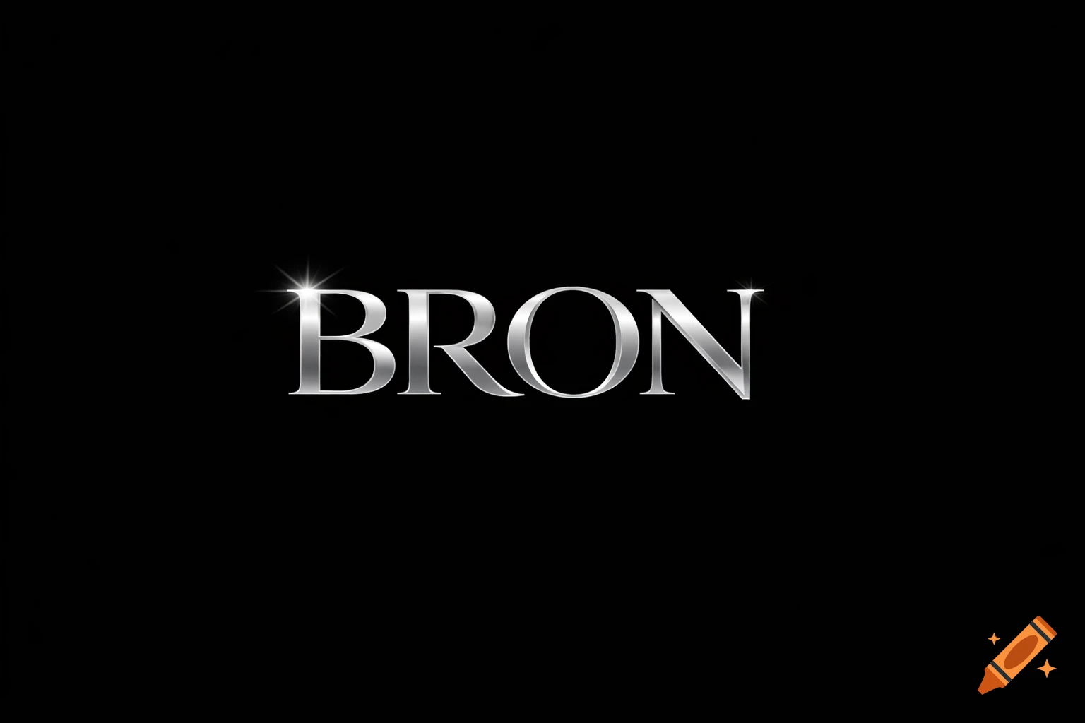 The word BRON rendered in shiny silver metallic text on a black background.