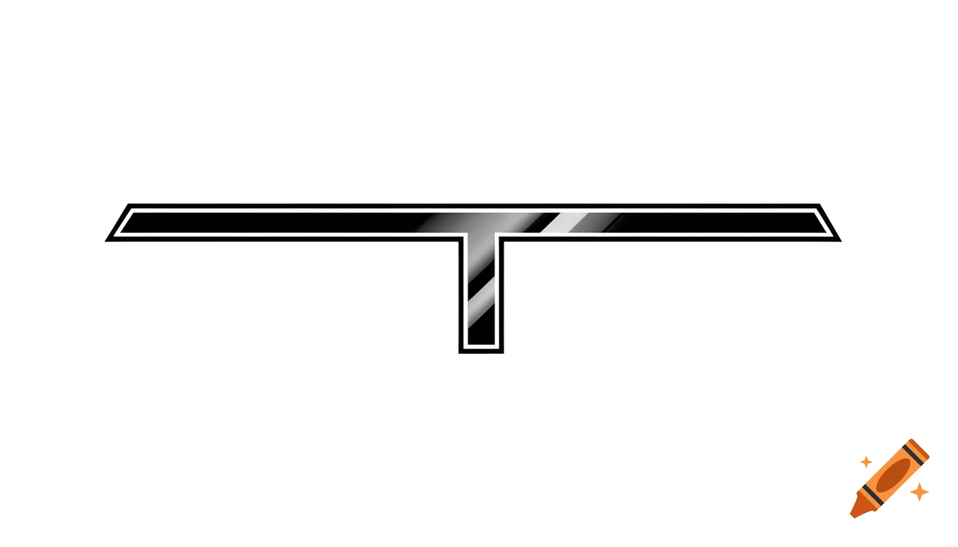 A black t-square with metallic silver highlights centered on a white background, depicted in a clean graphic style.