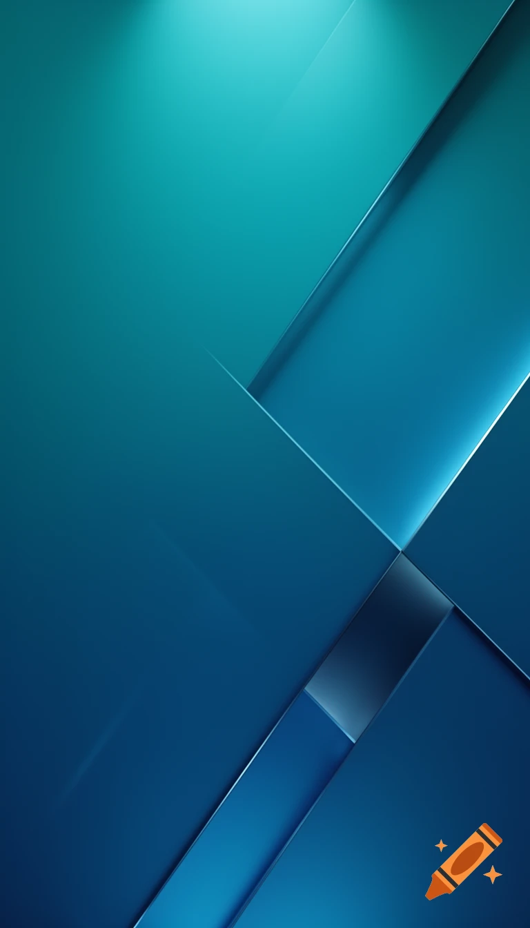 An abstract geometric background with overlapping planes in varying shades of teal and blue, featuring sharp lines and subtle light reflections.