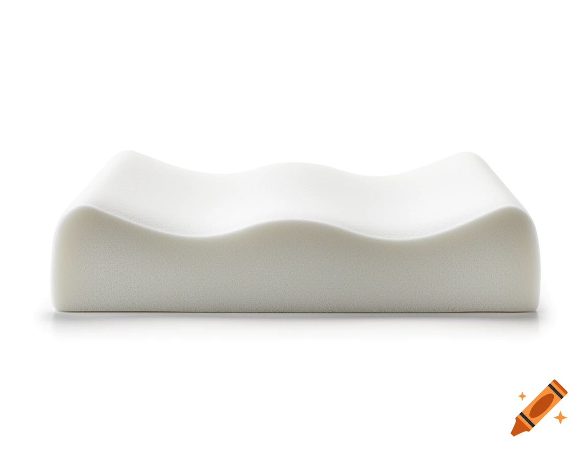 White memory foam orthopedic cervical pillow with a contoured wave shape, professionally photographed on a white background.