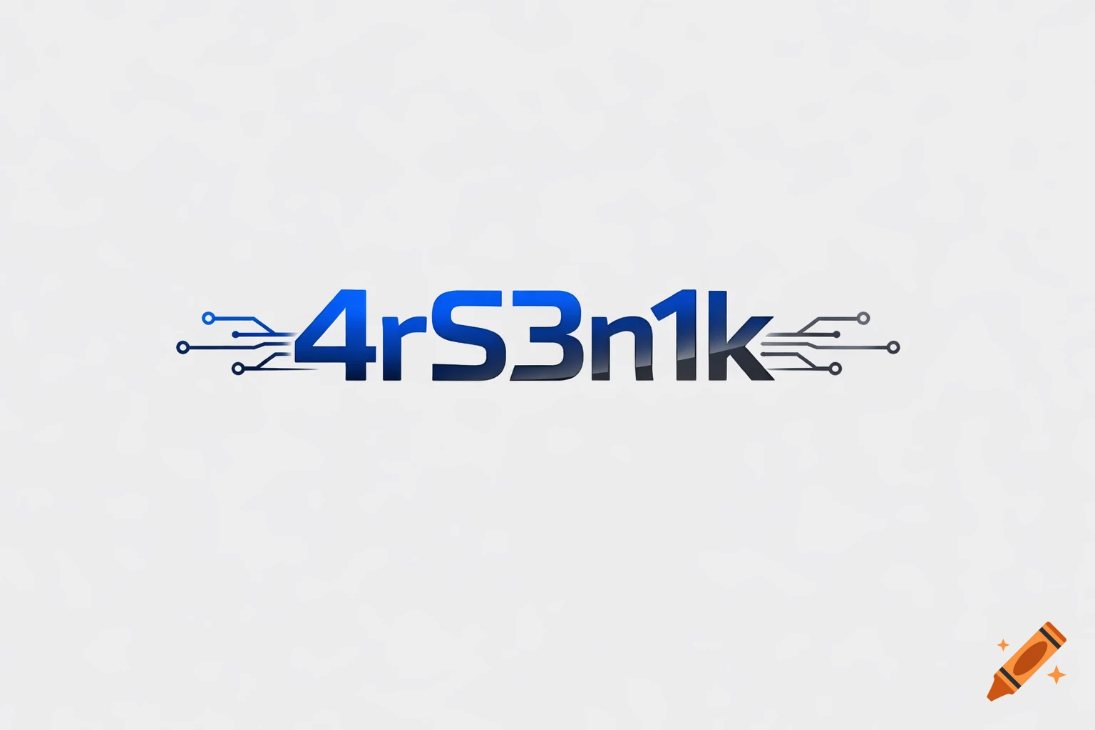 A blue and black 3D logo for "4rS3n1k" with circuit board lines on a white background.