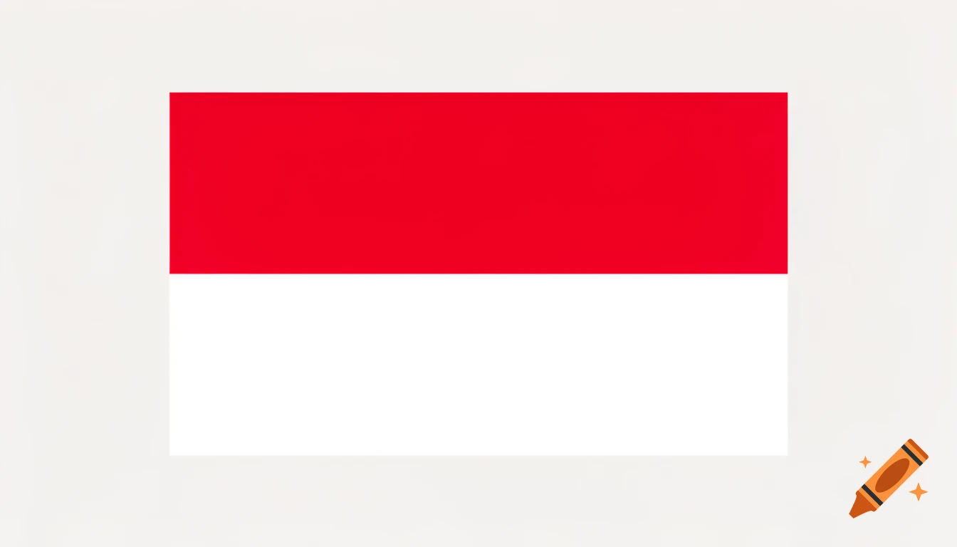 The flag of Monaco, with a red top stripe and a white bottom stripe.