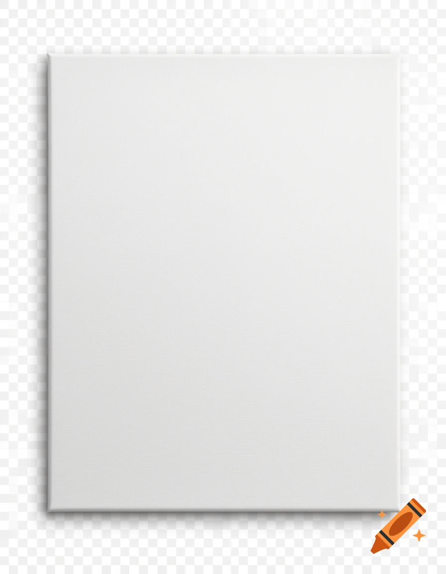 A blank white rectangular canvas with a subtle shadow on a transparent background.