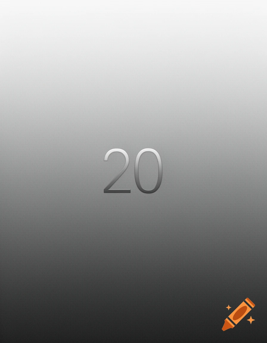 A silver gradient background with the number 20 subtly integrated into the center.