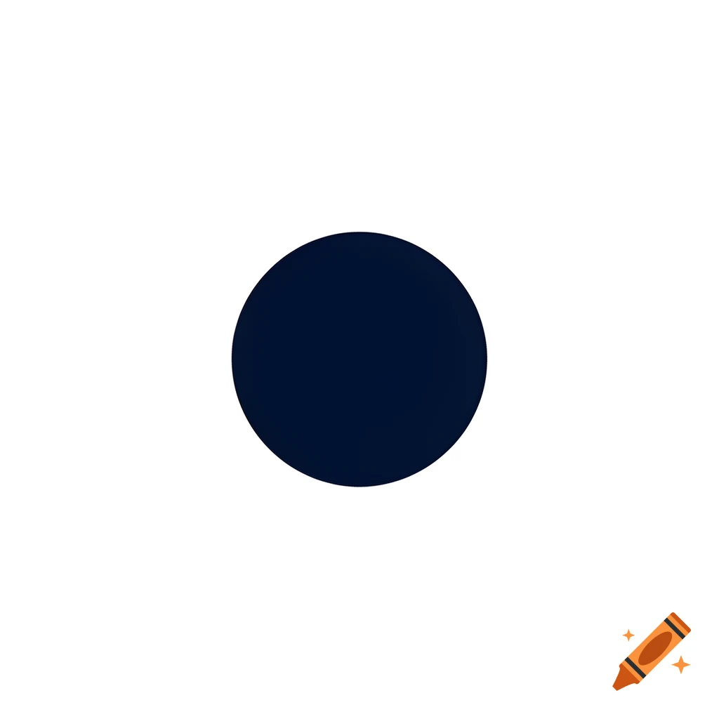 A dark blue circle centered on a white background.