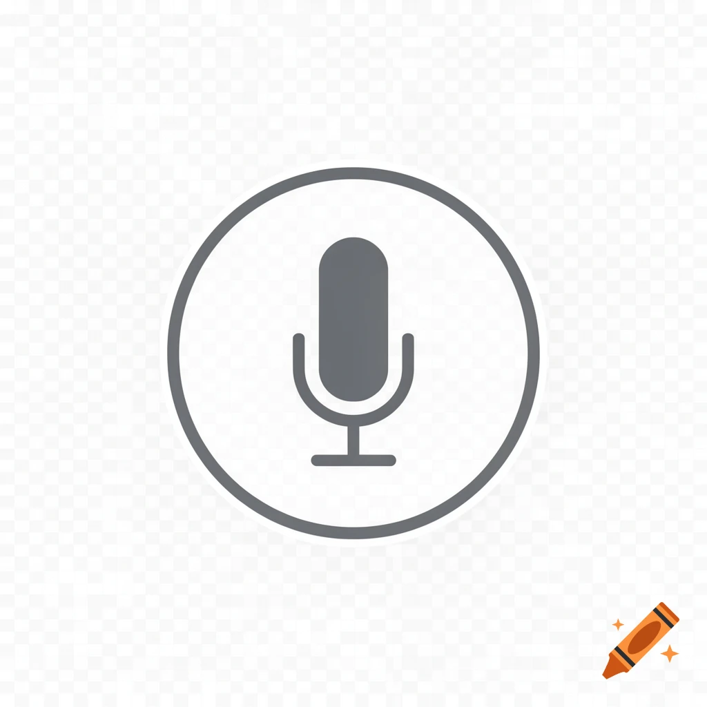A dark gray microphone icon enclosed in a thin circular outline on a transparent background.