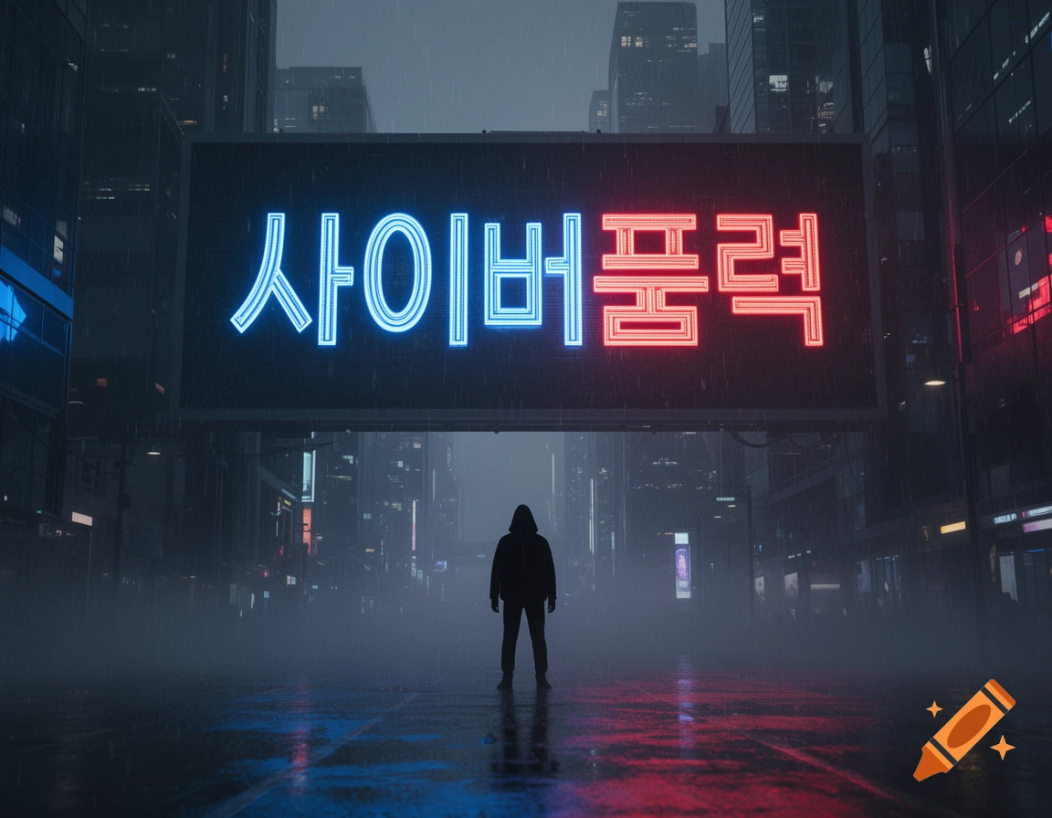A hooded figure stands on a rainy cyberpunk street with a large neon sign displaying 'Cyber Violence' overhead.
