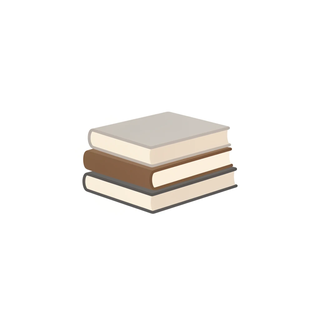 contemporary 2D stock illustration, clean simplified natural forms, flat color areas with gentle soft gradient shading, rounded believable proportions, restrained detail, no outer outlines, no texture or grain, non-photorealistic. A small stack of closed books as a clean standalone cutout asset, centered on a pure white background. Palette-disciplined cover colors with neutrals, no titles or readable markings. Believable 2D stock-illustration object proportions, not toy-like, not icon-like, not 3D. Clear readable silhouette with comfortable padding, no cast shadow, no floor shadow, no extra scenery, no text.