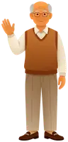 Grandfather waving