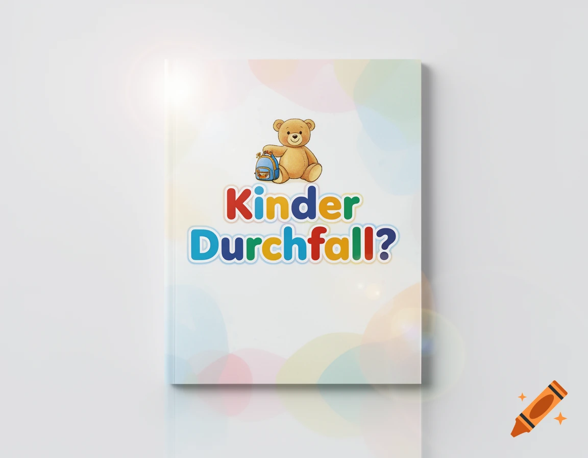 An illustrated children's book cover featuring a brown bear with a blue backpack, and the German title "Kinder Durchfall?" against a white background.