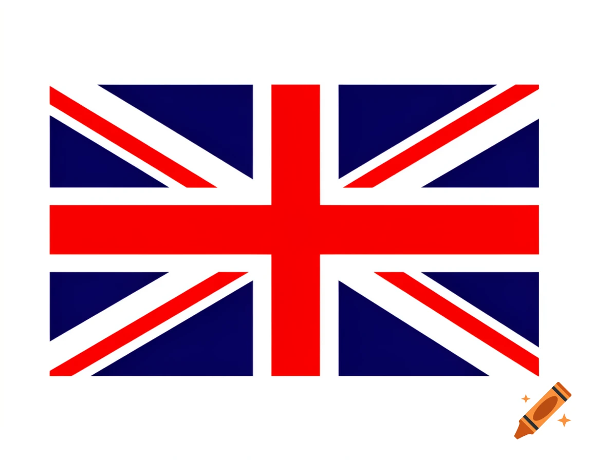 The Union Jack flag of the United Kingdom, featuring red crosses and diagonal lines on a blue background.