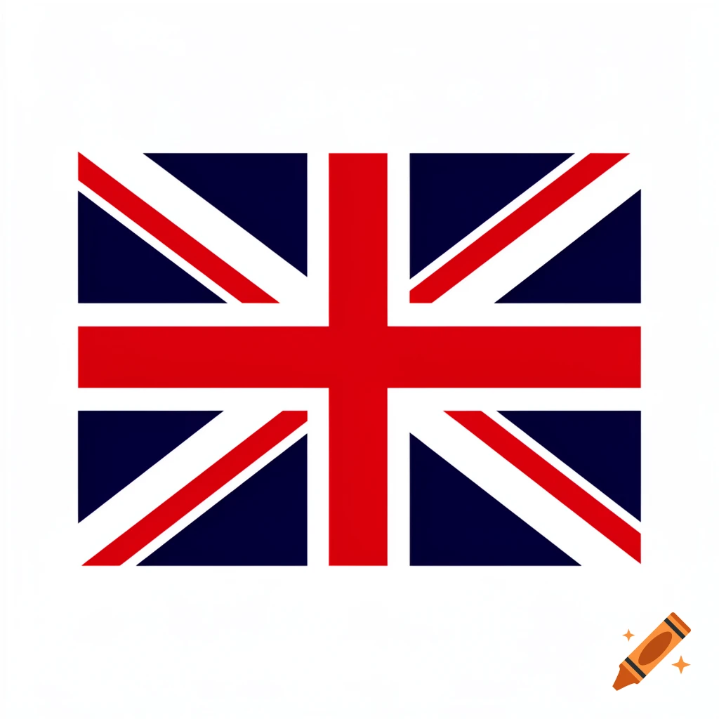 The national flag of the United Kingdom, also known as the Union Jack.