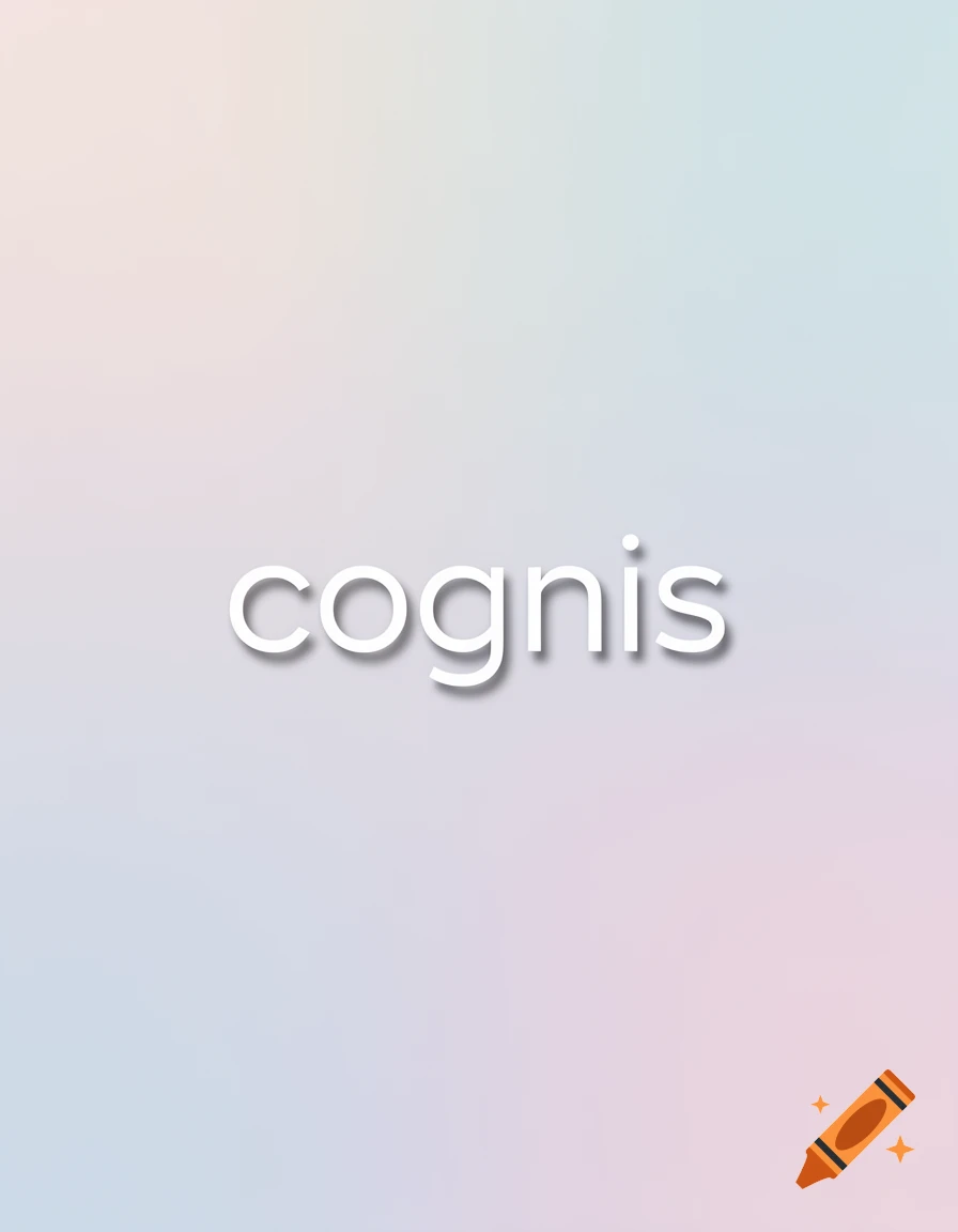 The word 'cognis' in white, shadowed text on a soft, pastel gradient background.