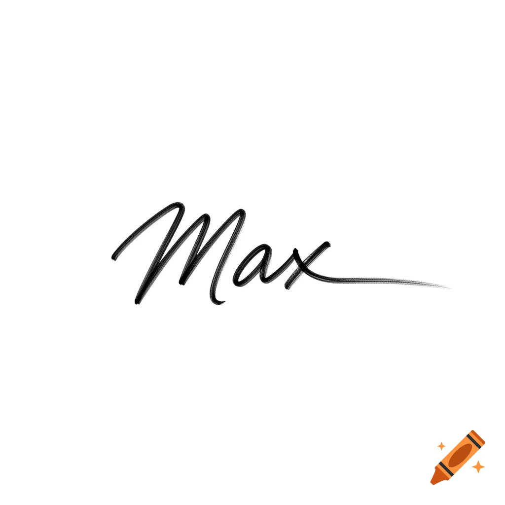 Black handwritten signature spelling 'Max' on a white background.