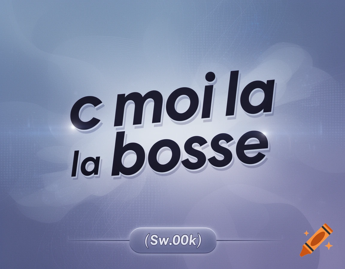 Bold, glossy black text "c moi la bosse" on a light blue-grey abstract background, with "(Sw.00k)" in a grey button.