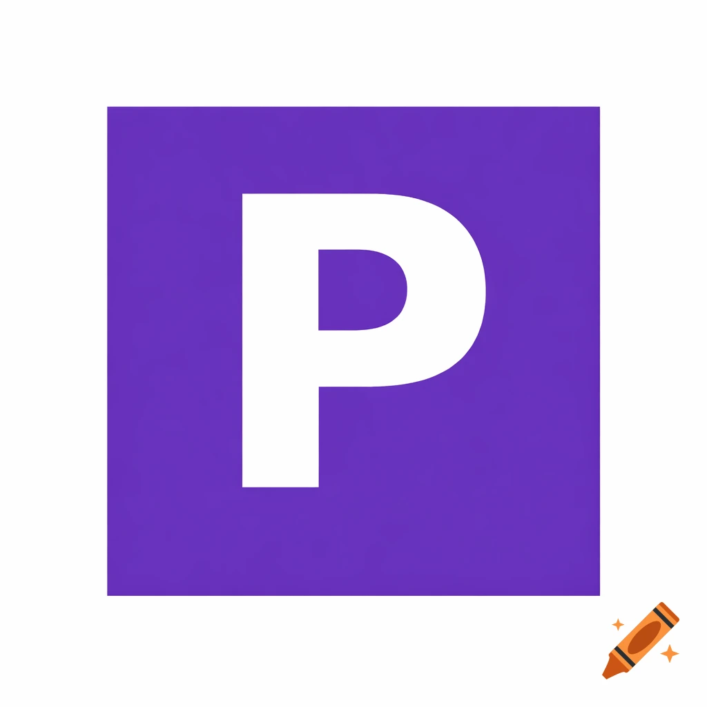 A white uppercase letter P centered on a solid purple square background.