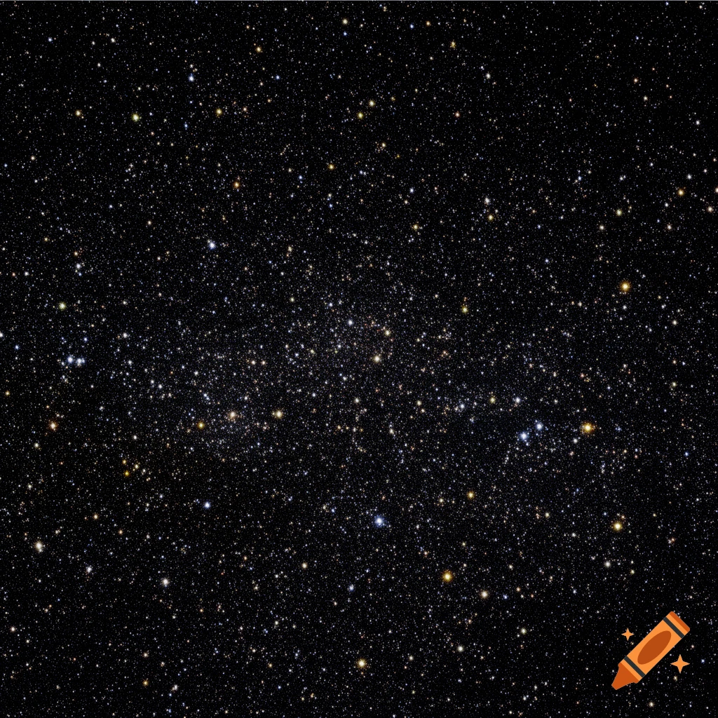 A dense field of bright, colorful pinprick stars scattered across a dark night sky.