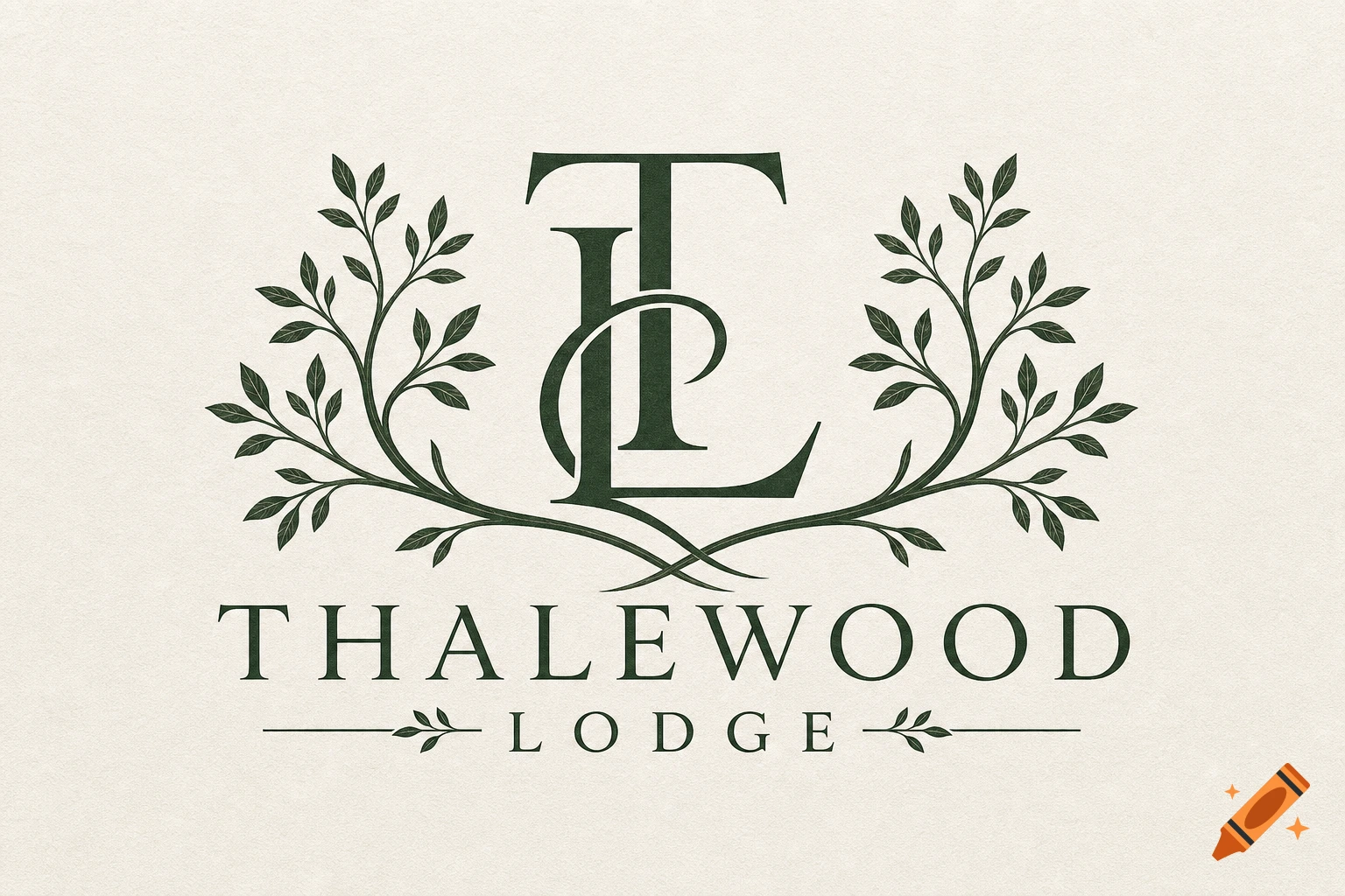 Elegant green logo for Thalewood Lodge with intertwined 'T' and 'L' initials framed by foliage.