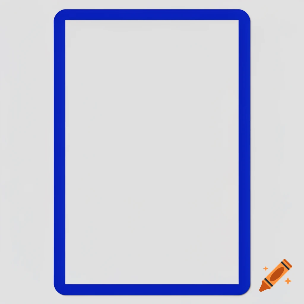 A simple blue rectangular border with rounded corners on a light gray background.
