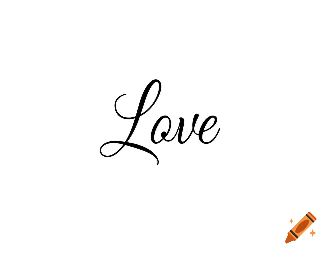 The word Love written in elegant black cursive script on a plain white background.