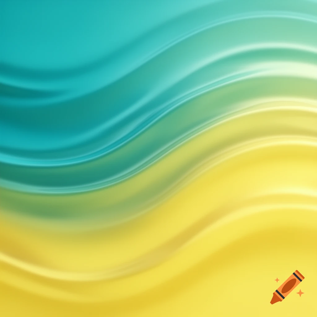 A smooth, wavy abstract background with a gradient from bright turquoise to yellow.