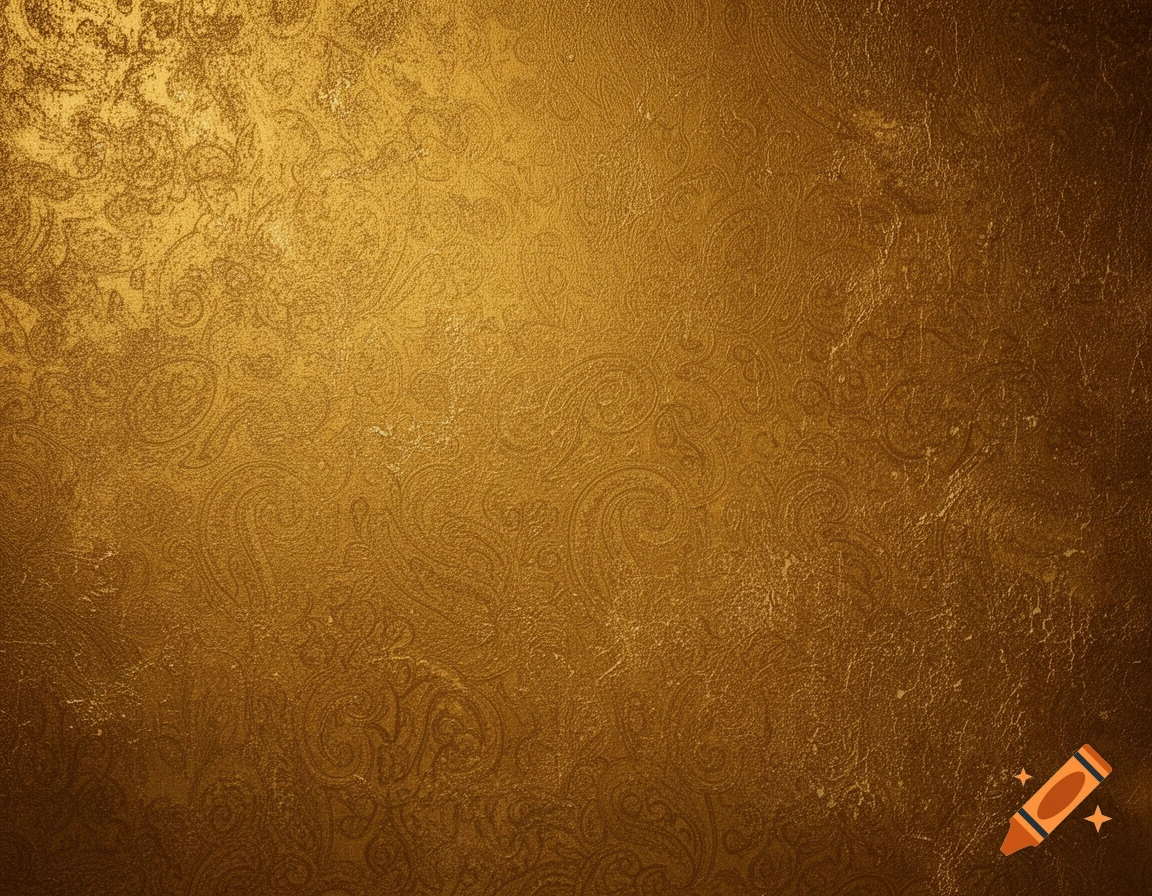Golden background with a subtle paisley-like embossed pattern and a soft vignette effect.