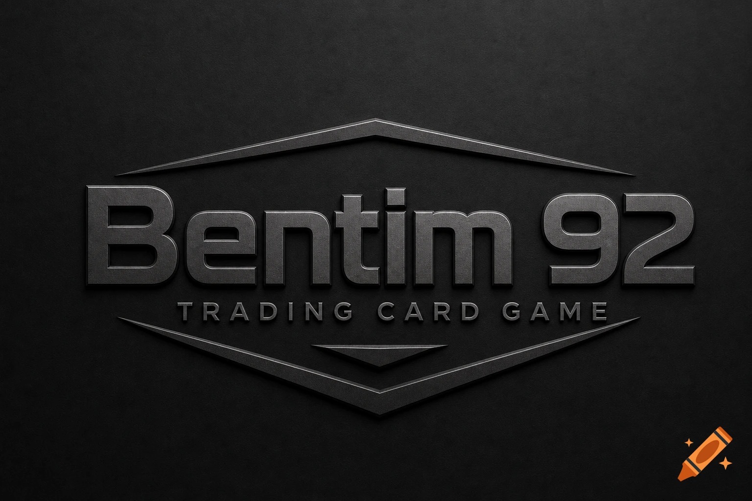 A modern, embossed black logo featuring the text 'Bentim 92' above 'TRADING CARD GAME' with angular metallic accents.