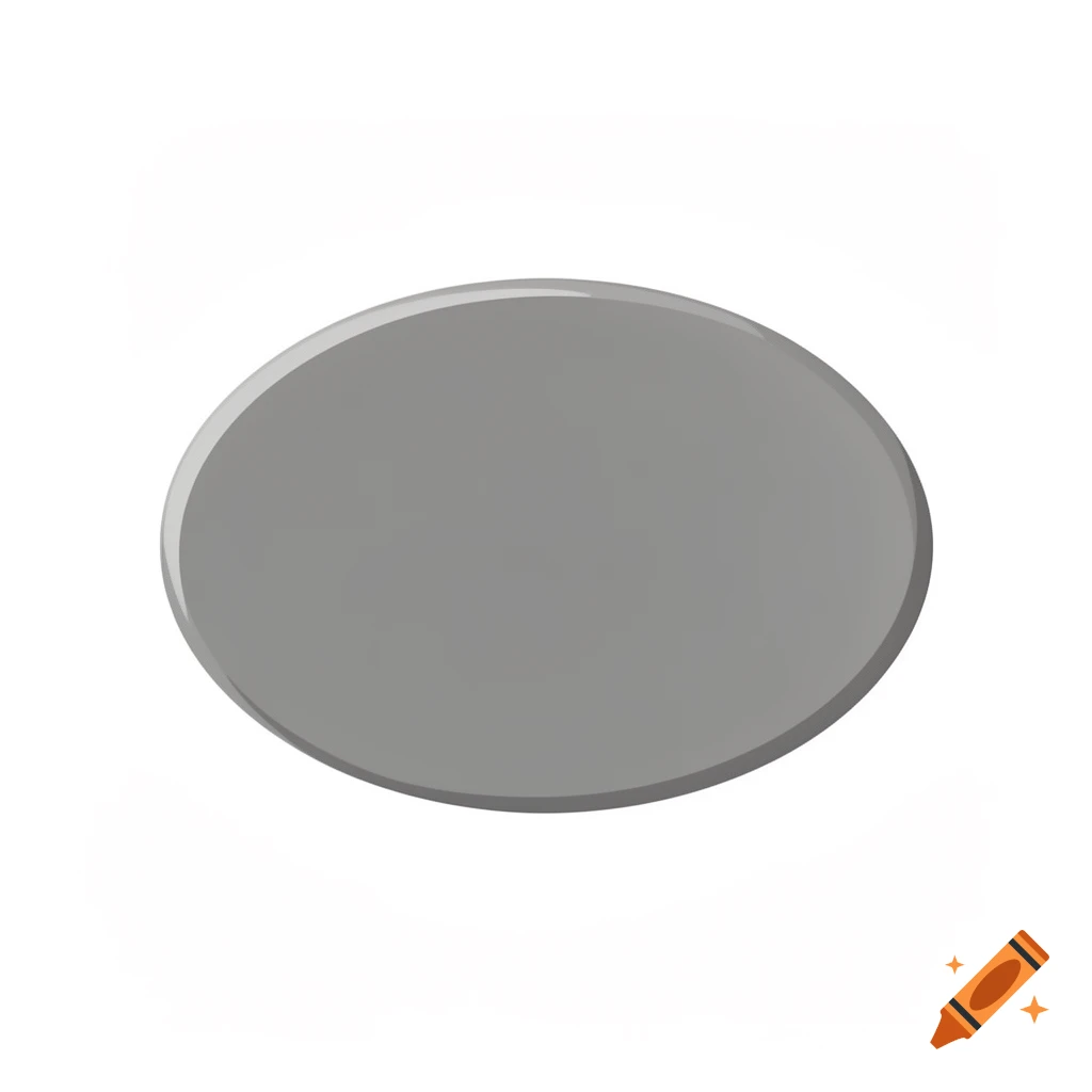 A flat, dark gray oval shape with a slight bevel, centered on a white background.