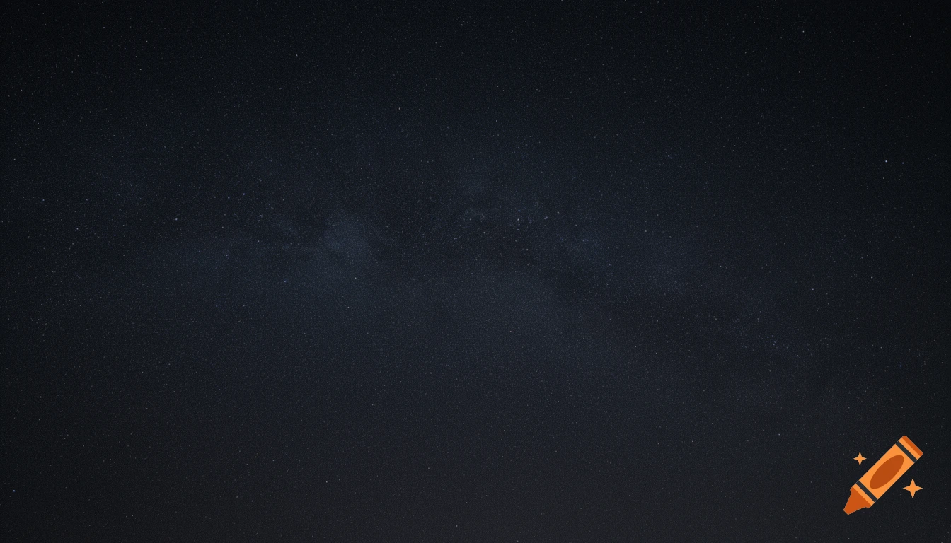 A dark, slightly underexposed night sky filled with countless subtle stars and a faint, hazy band of the Milky Way.