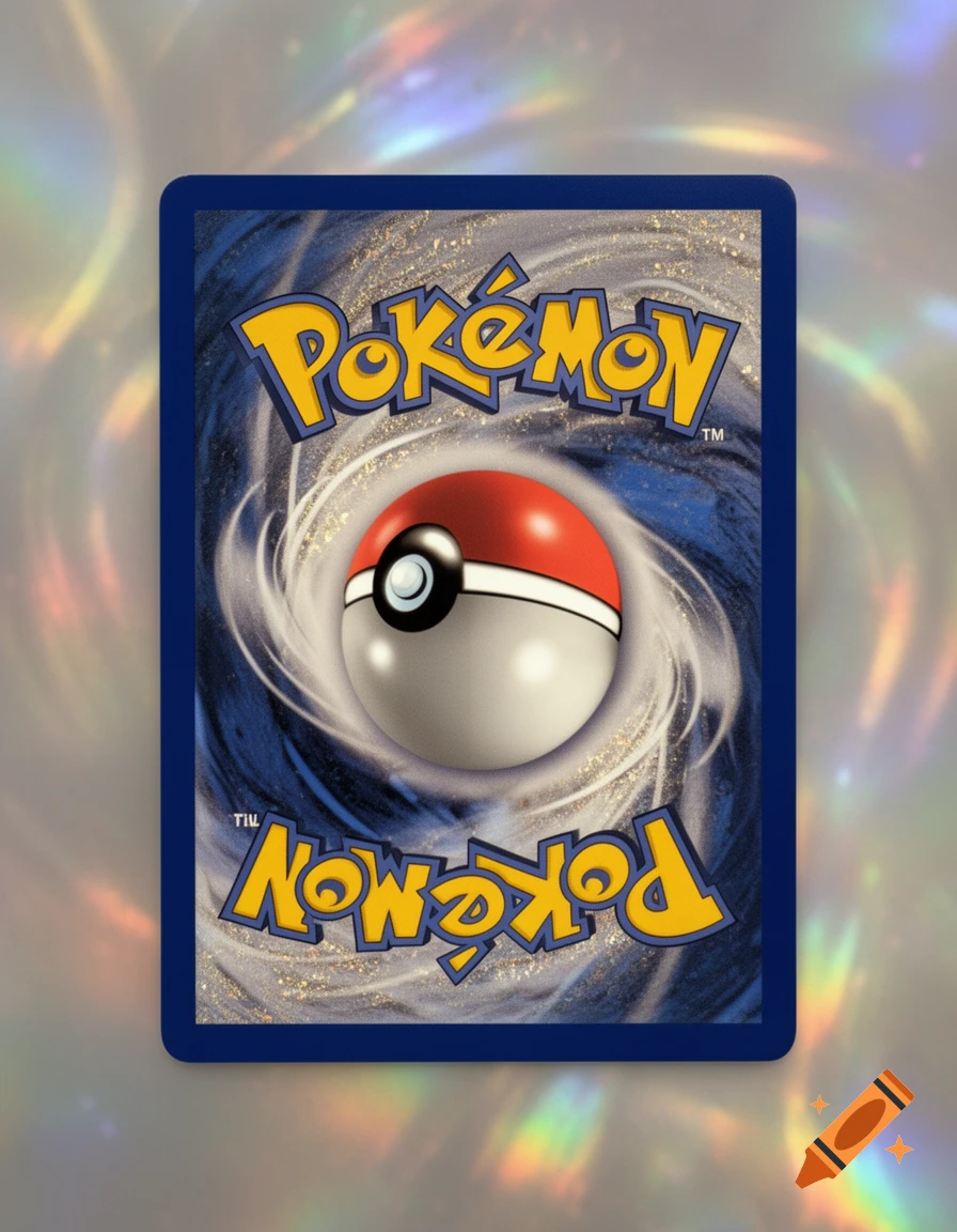 The back of a standard Pokémon trading card featuring the blue and gold logo, a Poké Ball, and a holographic background.