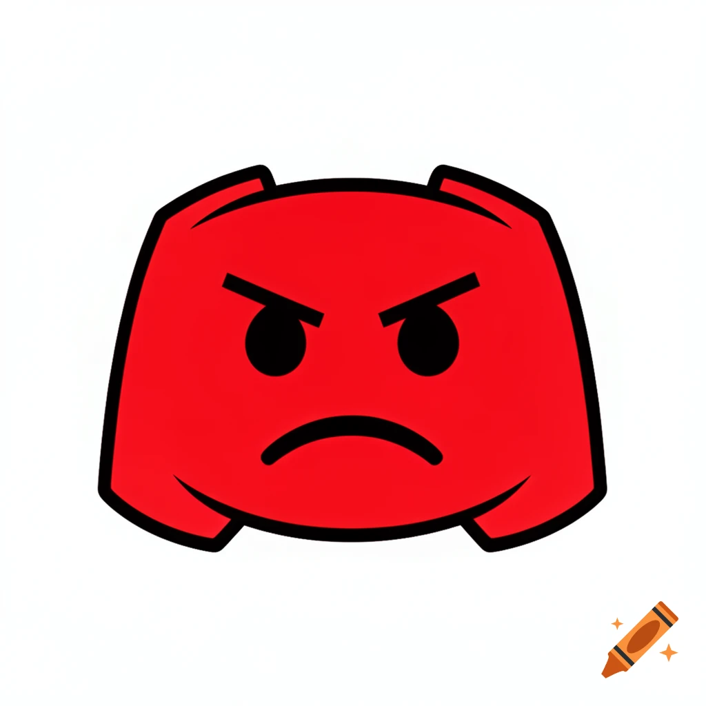 A simple, high-contrast red angry face emoji in the Discord style.
