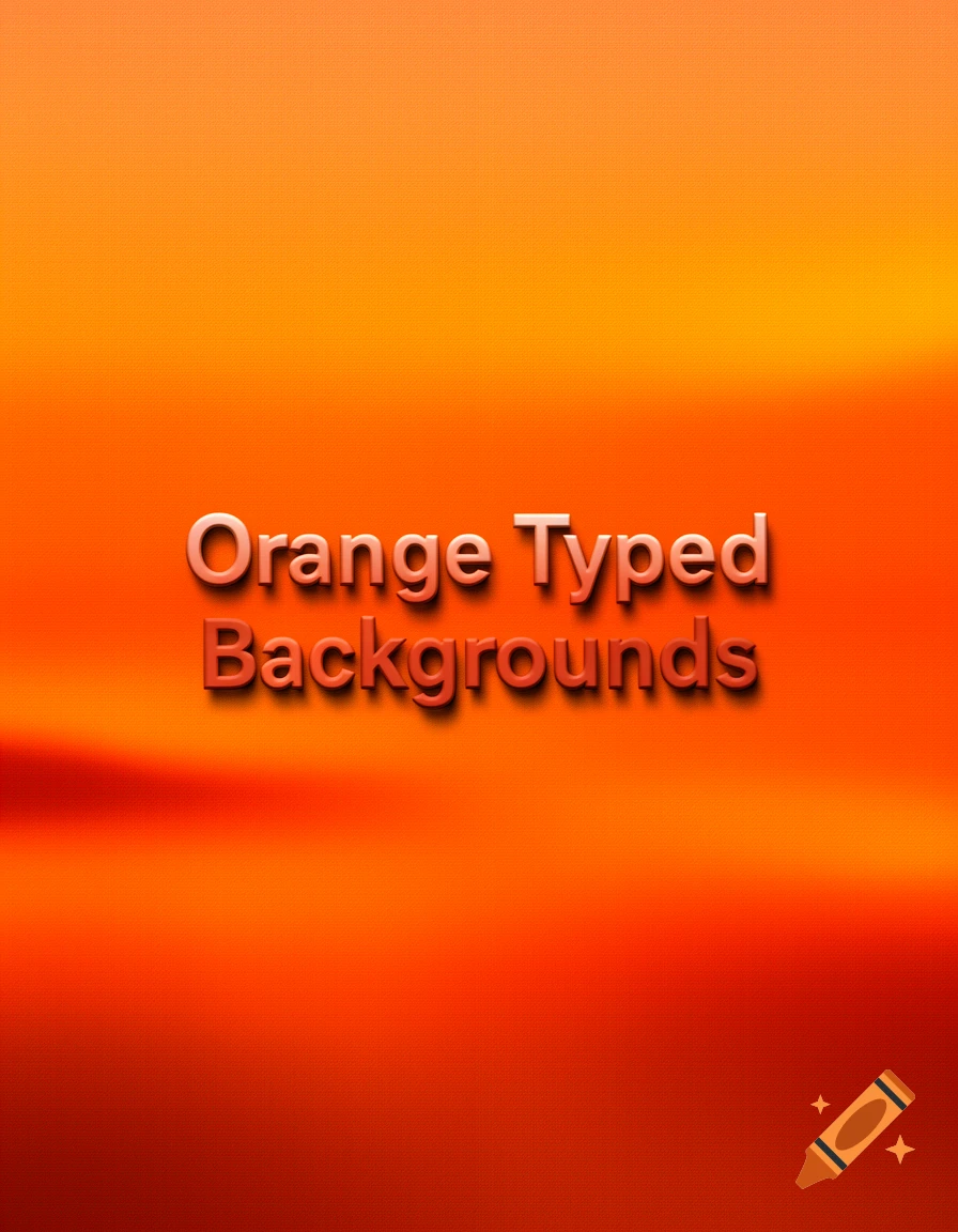 3D orange text 'Orange Typed Backgrounds' on a vibrant orange gradient background.