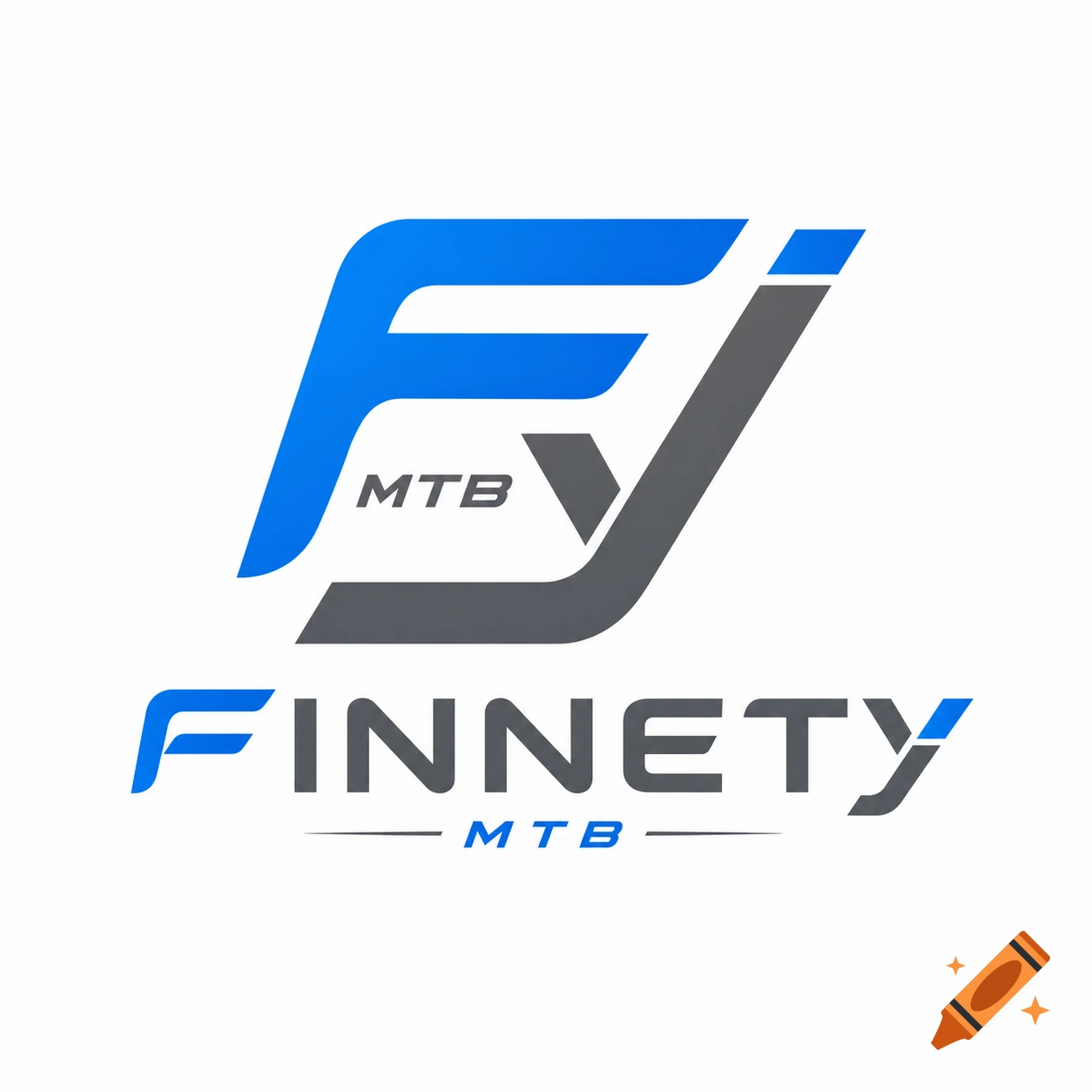 A modern logo for FINNETY MTB, featuring a stylized blue 'F' combined with a gray 'Y', with 'MTB' written below, and 'FINNETY MTB' spelled out underneath.