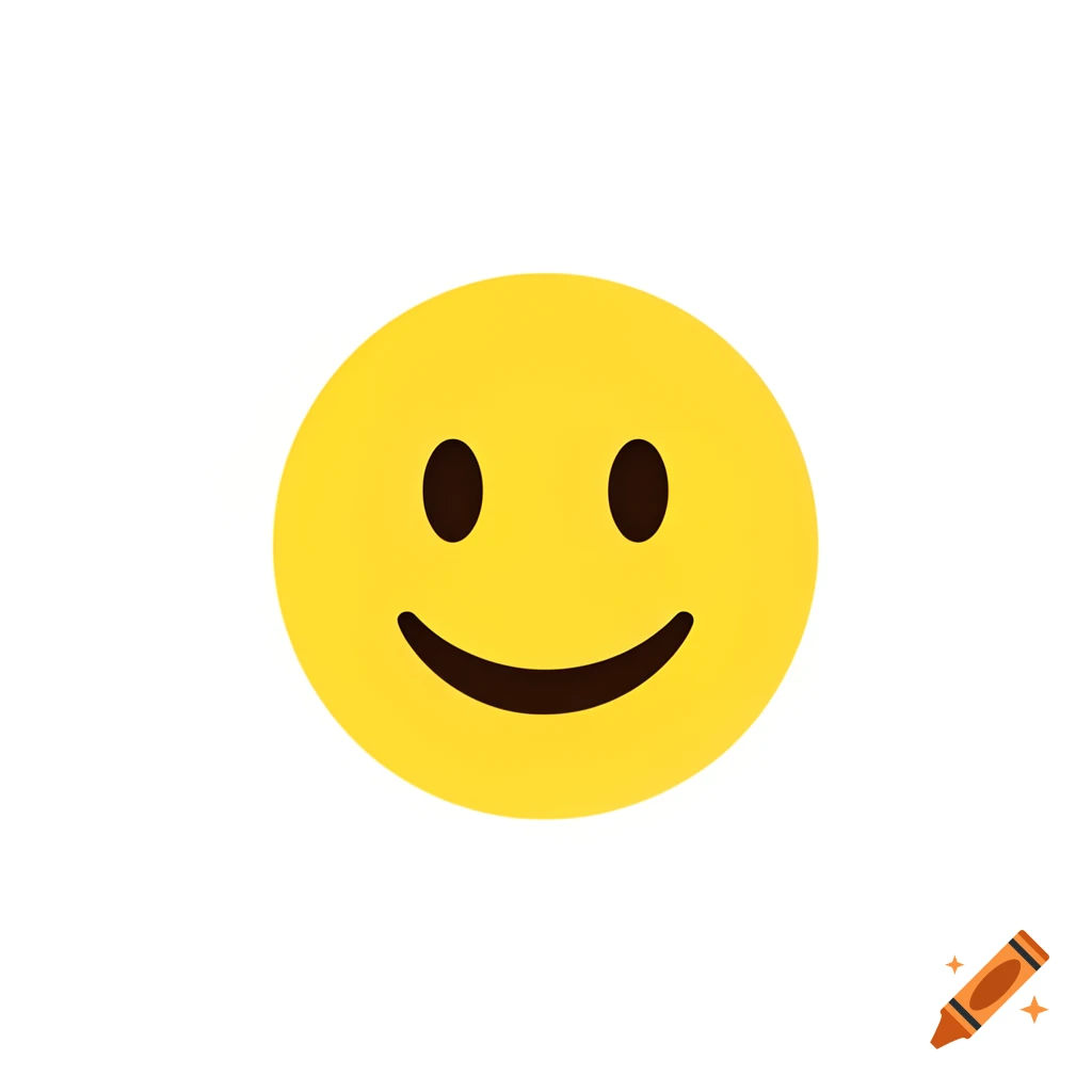 A yellow smiley face emoji on a white background.