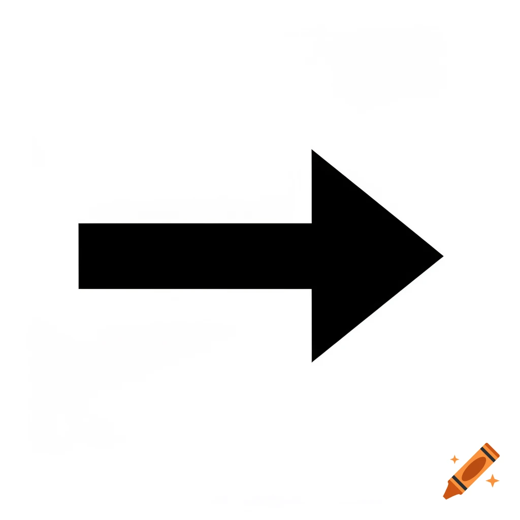 A solid black arrow pointing to the right on a white background.
