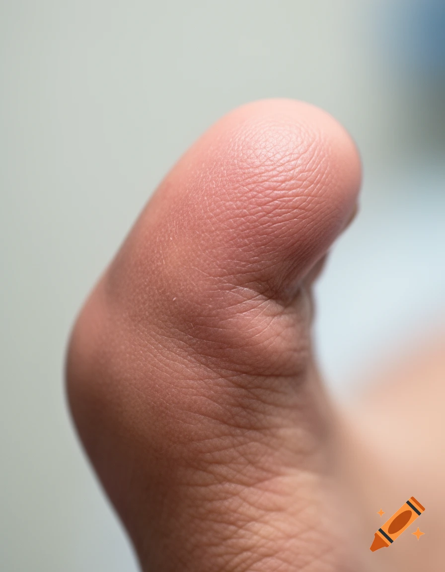 A close-up, high-detail shot of a human thumb, showing the intricate patterns of skin and fingerprints.