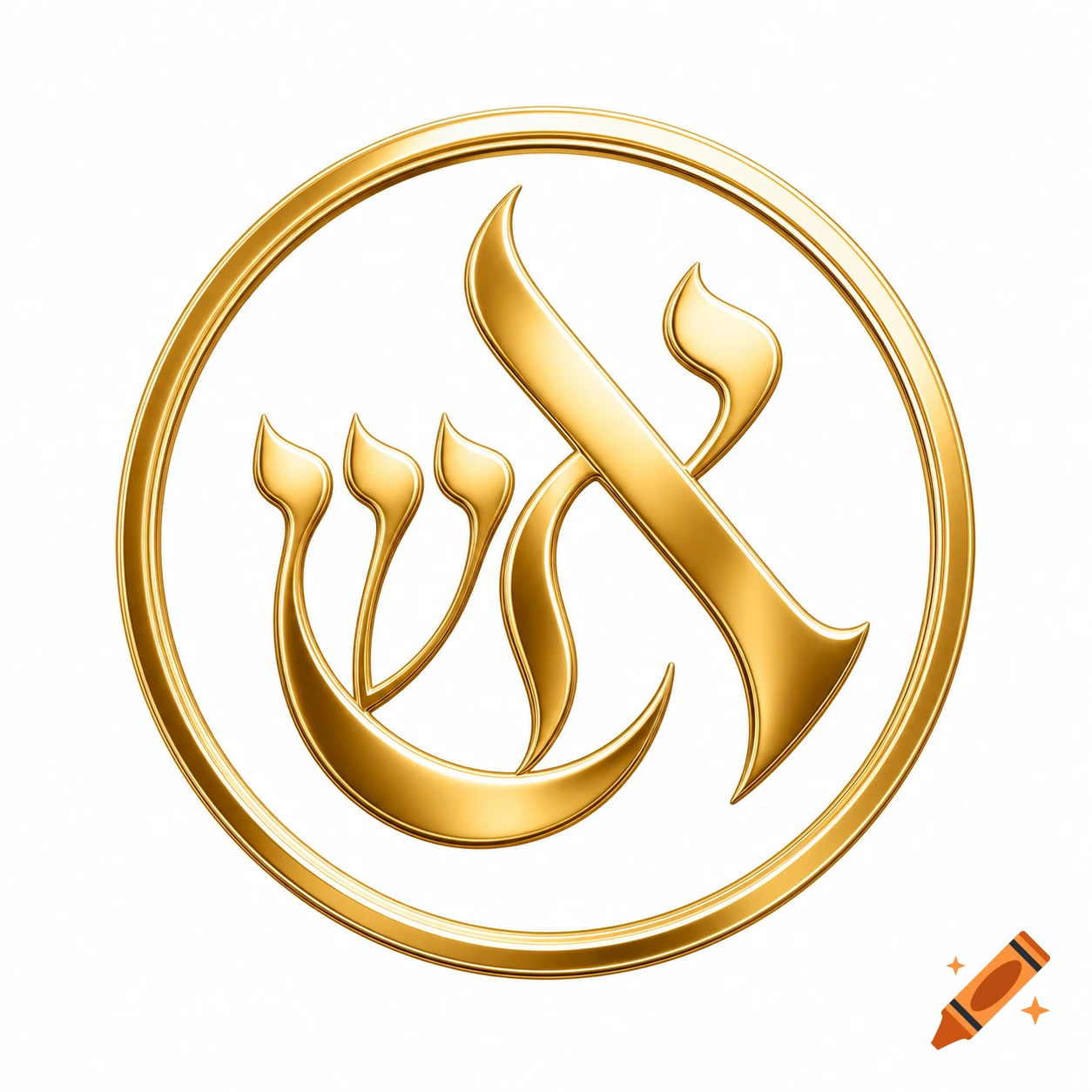 Elegant golden logo featuring intertwined Hebrew letters Aleph and Shin within a circular emblem on a white background.