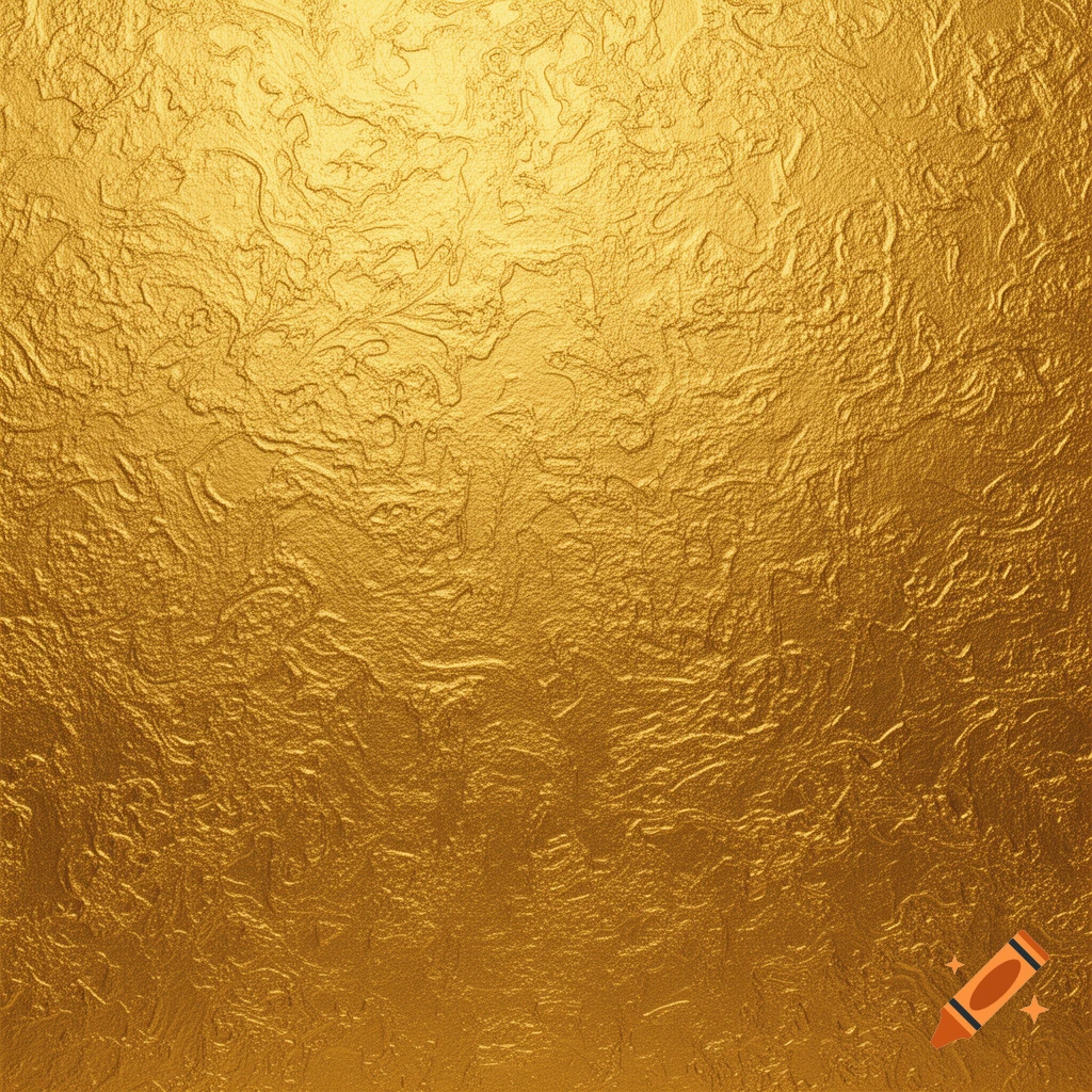 A textured background of shiny 24k gold, with undulating patterns and a metallic sheen.