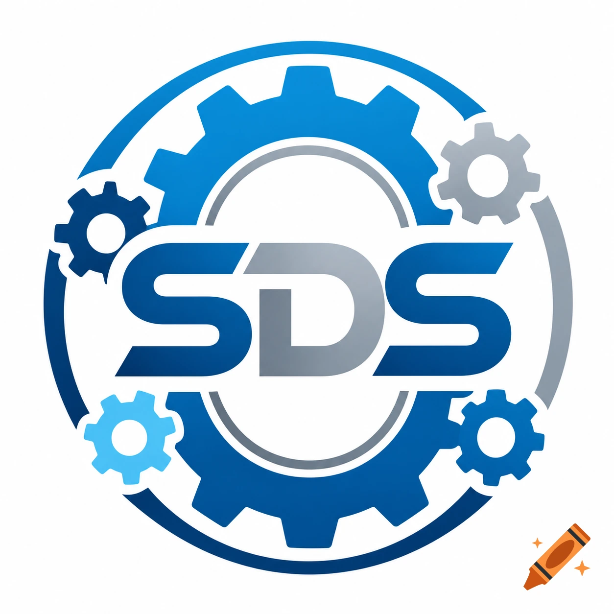 Circular blue and grey logo with interlocking gears surrounding the letters 'SDS' in the center.