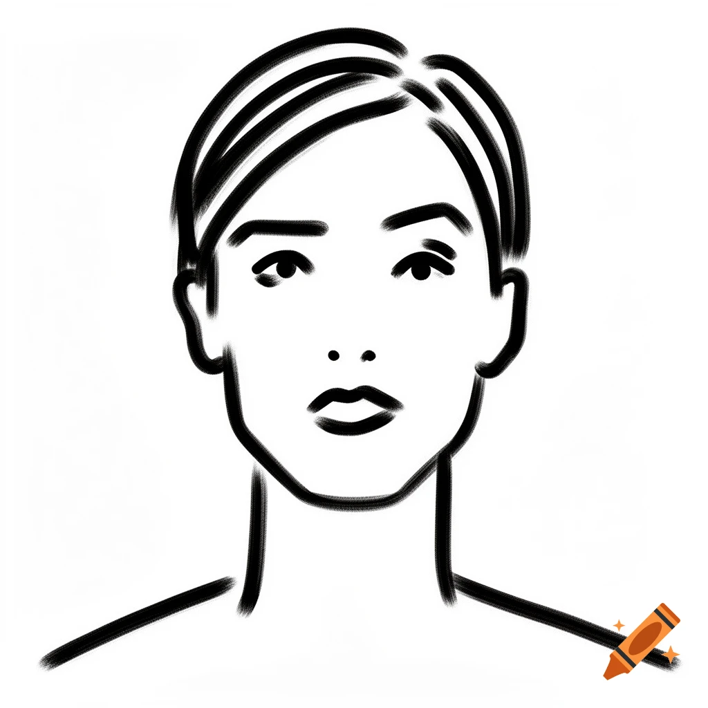 A minimalist black marker line drawing of a person's head and shoulders.