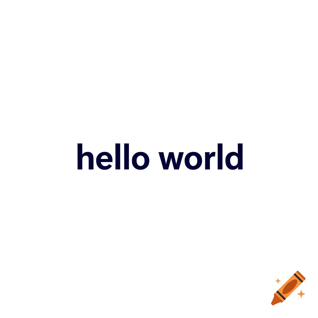 The phrase "hello world" in dark blue lowercase letters on a plain white background.