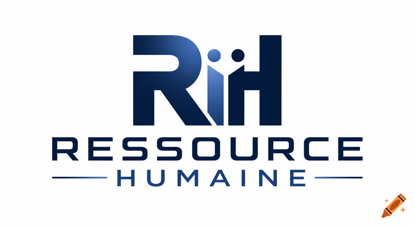 A modern blue and white logo with the stylized letters 'RiH' above 'RESSOURCE HUMAINE' with horizontal lines.
