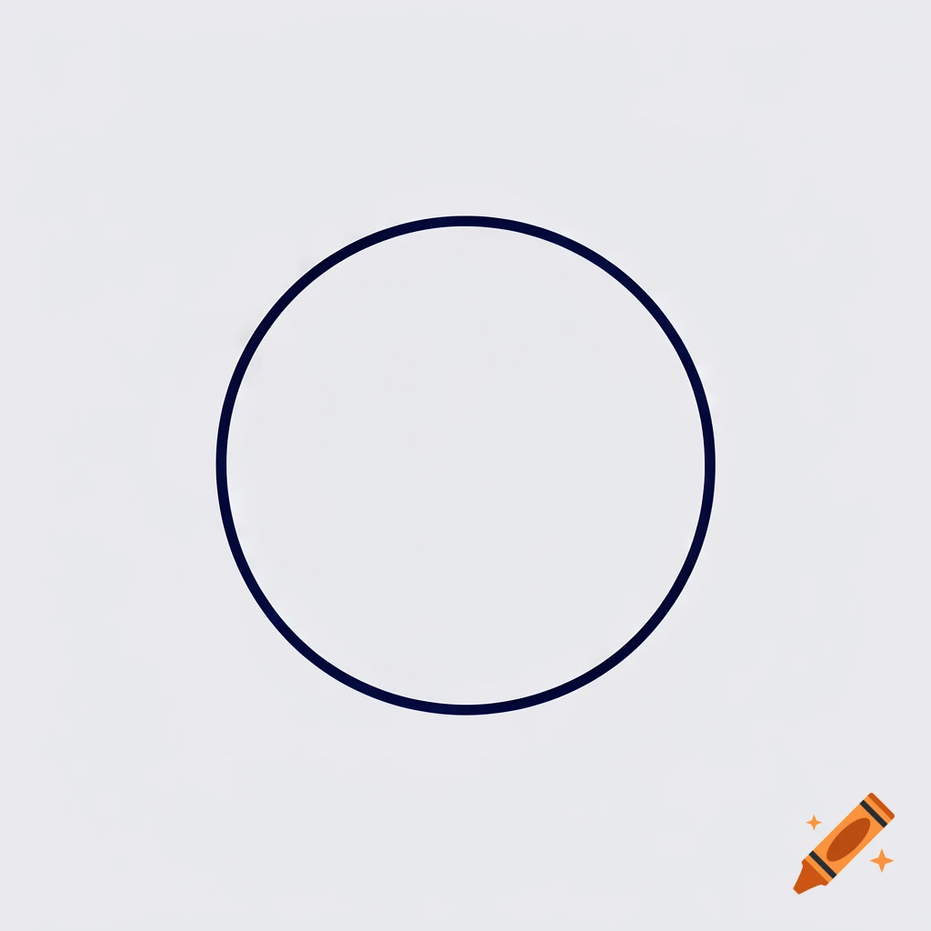 A dark blue circle centered on a plain white background.