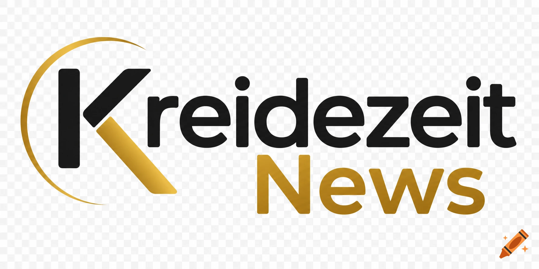 Black and gold logo with the words 'Kreidezeit News' and a stylized 'K' on a transparent background.