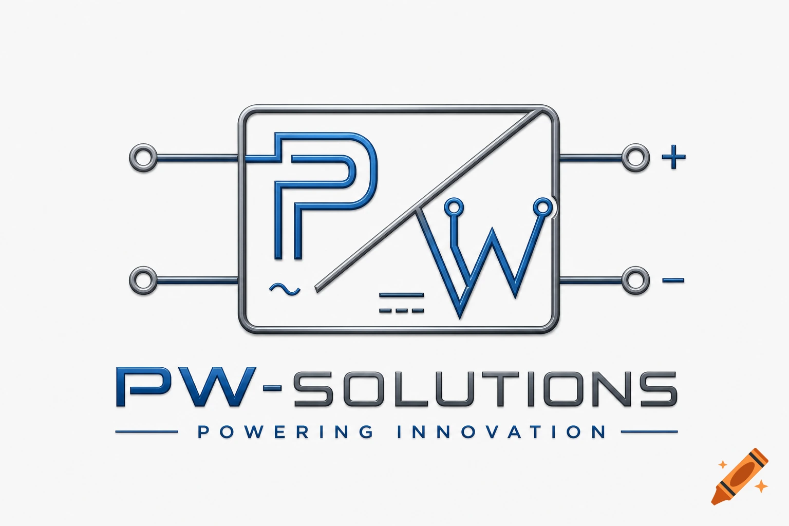 Logo for PW-Solutions featuring a circuit symbol with stylized P and W, and the tagline 'Powering Innovation'.
